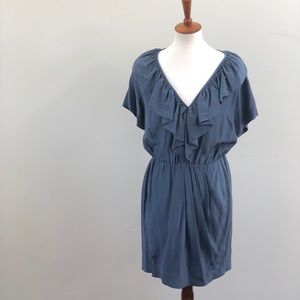 amanda uprichard • 100% silk mini dress in blue